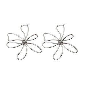 Flower hoop earrings #1457